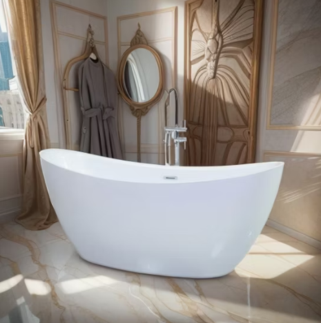 Modern Phantom Pearl Freestanding Bathtub Pure   Acrylic Bathtub   Stone Bathtub