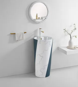 Free-Standing Ceramic Sink with Pedestal